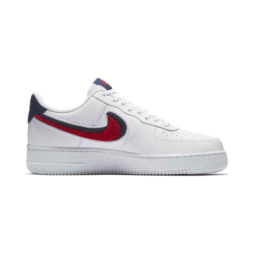 Nike Air Force 1 Low 3D Chenille Swoosh White Red Blue White/University Red-Blue Void (823511-106)