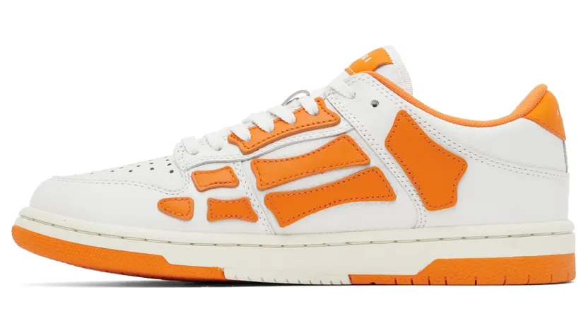 AMIRI White & Orange Skel Top Low Sneakers (PF22MFS003-178) (3)