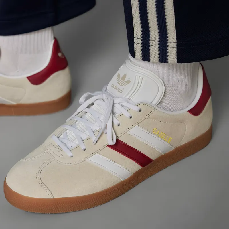 adidas Gazelle Aluminium / Cloud White / Collegiate Burgundy (IG0672)