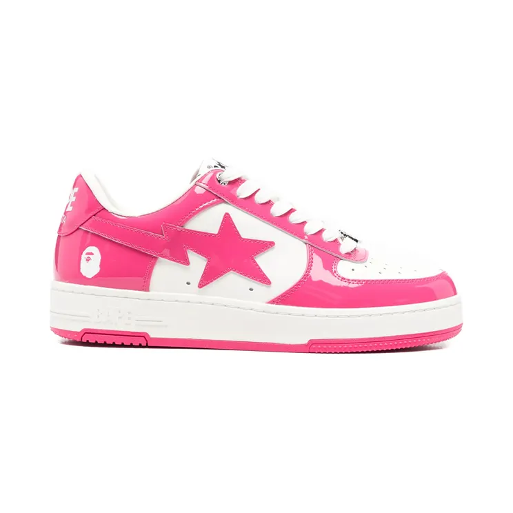 A Bathing Ape Bape Sta Patent-leather “Pink/White” (001FWM301301M PINK)