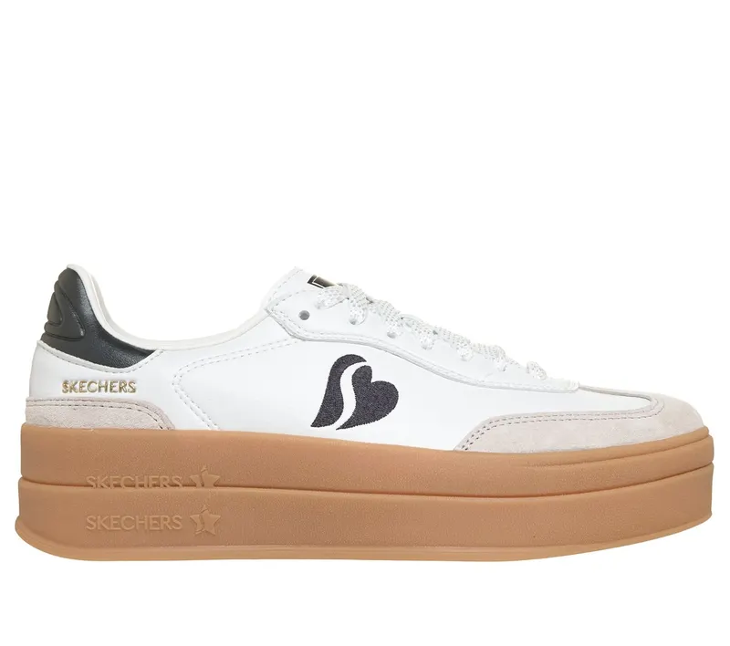 Skechers Academy HI – Stacked Hearts Sneaker White/Black