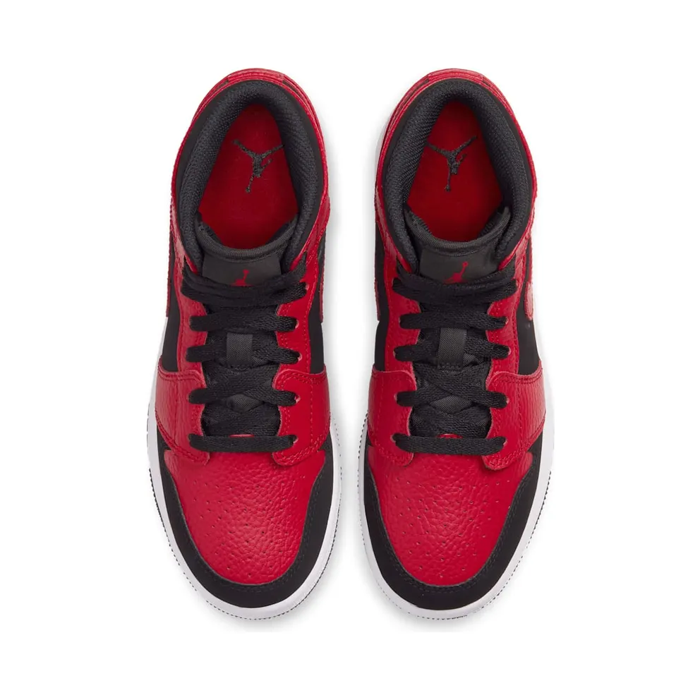 Air Jordan Nike AJ I 1 Mid ‘Bred’ (GS) (2019) (554725-054)