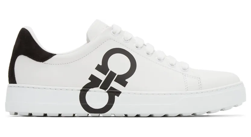 Salvatore Ferragamo White Gancini Sneakers (747213 20489004)