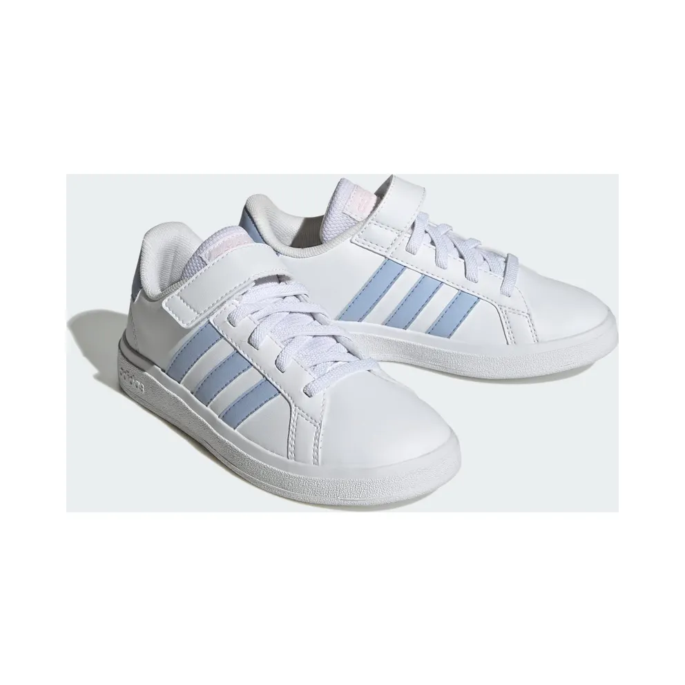 adidas Grand Court 2.0 Shoes Kids “Cloud White / Blue Dawn / Clear Pink” (IG4841)