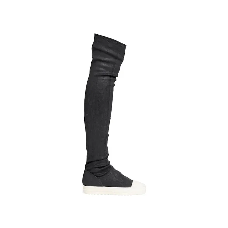 Rick Owens DRKSHDW High Sock Sneaks Black Wax Milk (DS02E7812 SBW 99X11)