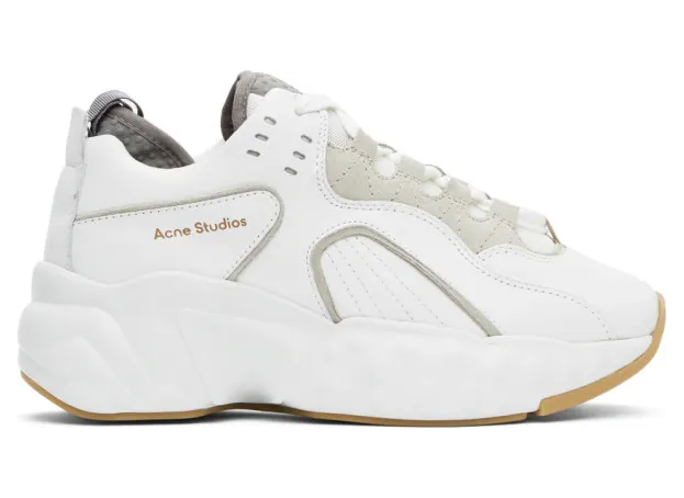 Acne Studios SSENSE Exclusive White Nappa Manhattan Sneakers (AD0285-)