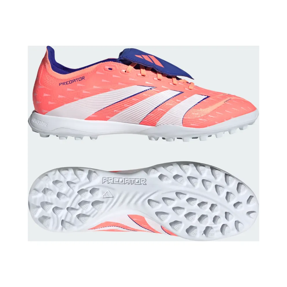 adidas Predator League Fold-over Tongue Turf Boots “Signal Coral / Cloud White / Beam Orange” (JQ1074)
