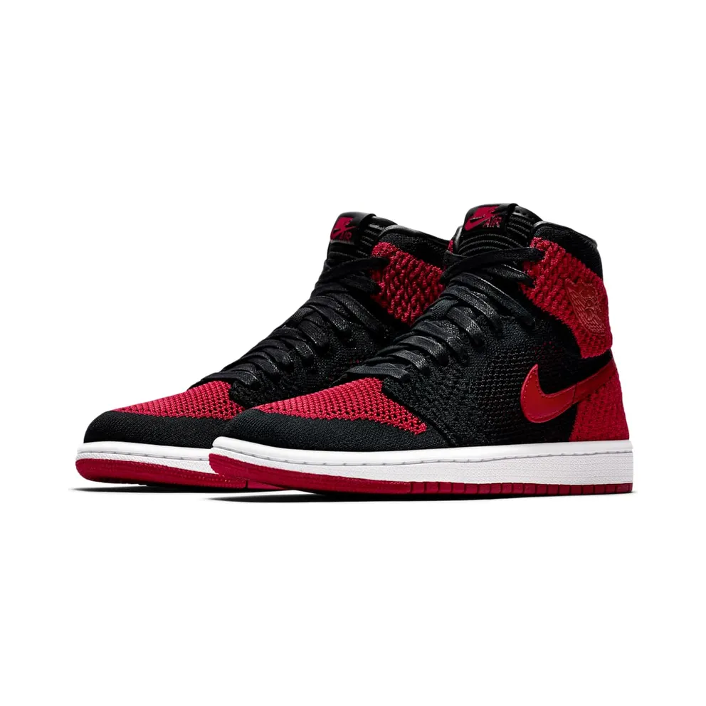 Jordan 1 Retro High Flyknit Bred (GS) Black/Varsity Red-White (919702-001)