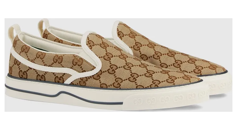 Gucci Tennis 1977 Slip On Beige Ebony (643489 2HK30 9761) (2)