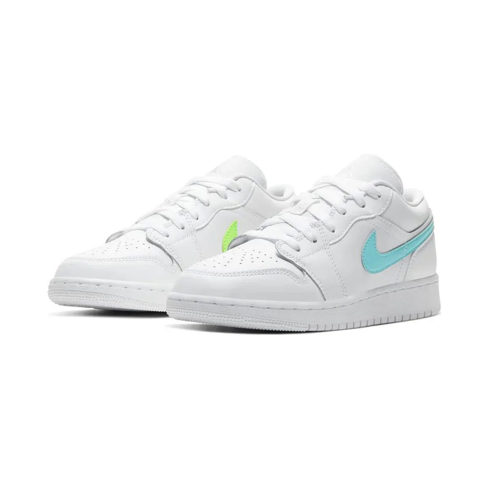 Jordan 1 Low White Neon (GS) White/White/Neon (CW7035-100)