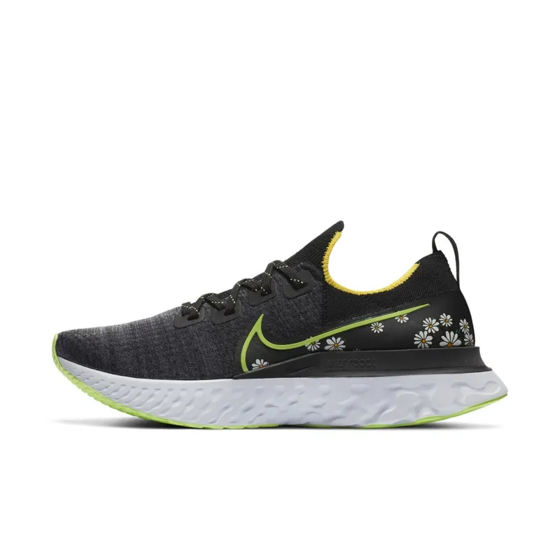 Nike React Infinity Run Flyknit Daisy Black/Speed Yellow-White-Ghost Green (CW5573-001)