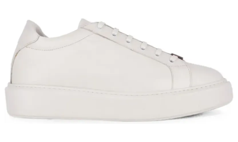 Isaia logo-embroidered platform “White” (SNKV0DCALF2000)