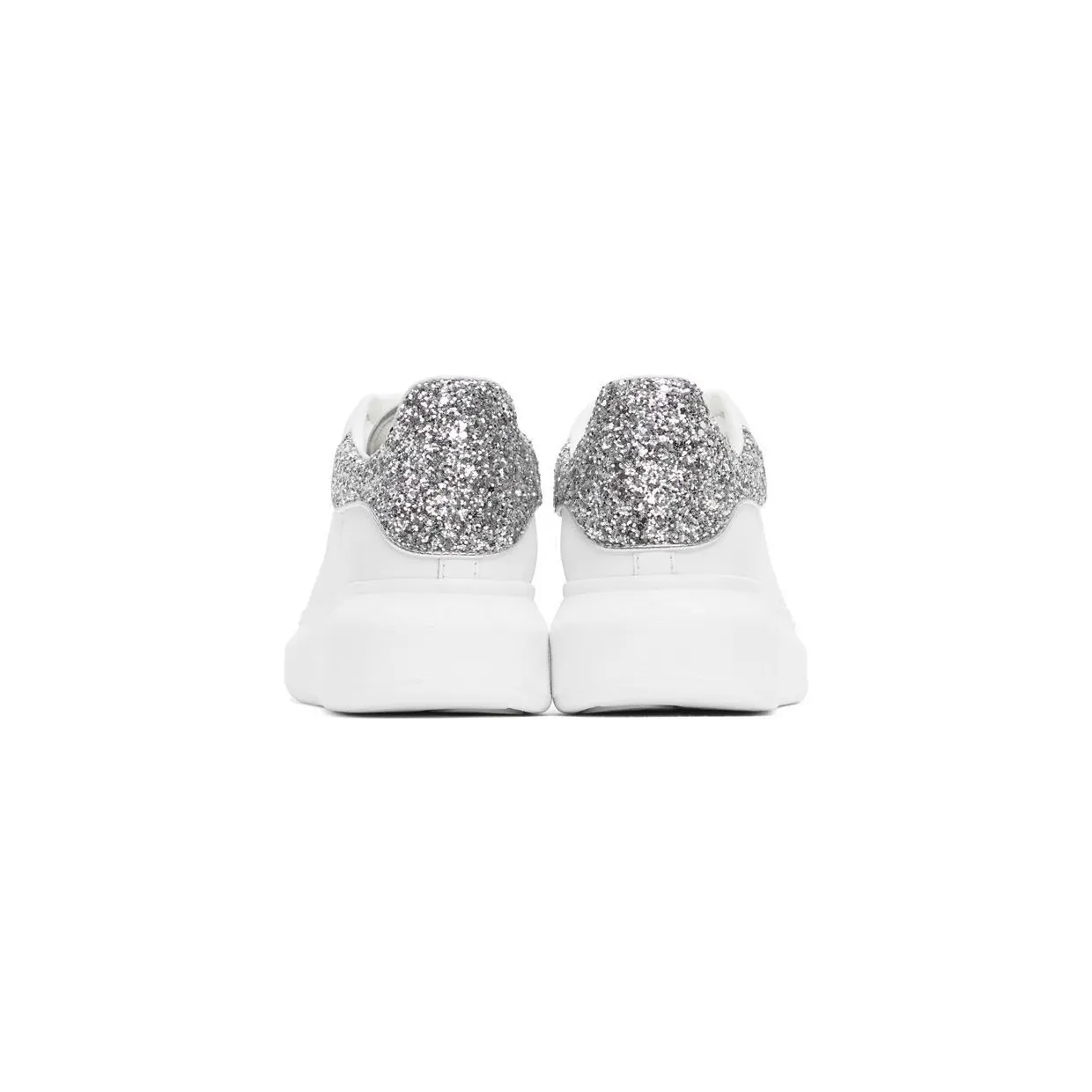 Alexander McQueen SSENSE Exclusive White & Silver Oversized 9071 Silver “Glitter” (558945WHTQ6) (4)