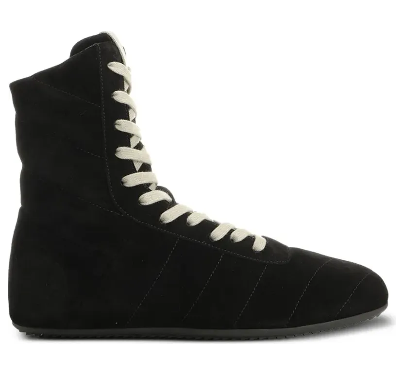 Rick Owens High-Top-Sneakers mit Chevron-Steppung – Schwarz (RU02F4879)