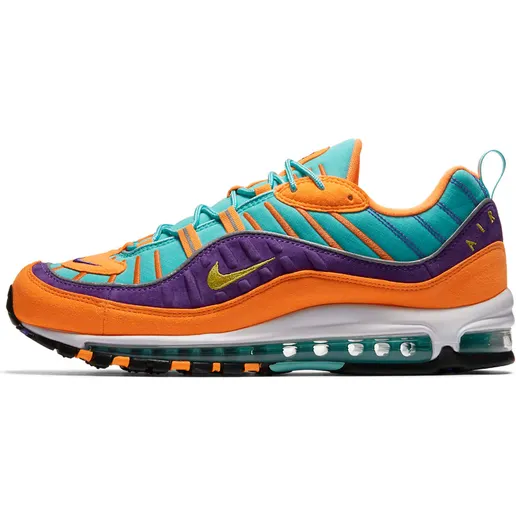 Nike Air Max 98 QS Vibrant Air Cone Multicolor “Cone / Hyper Grape / Aurora Green / Tour Yellow” (924462-800)
