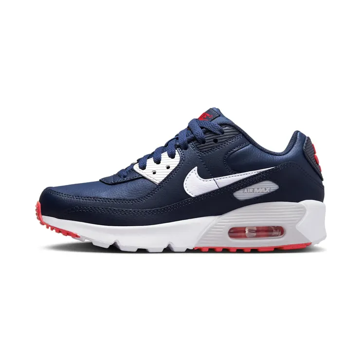 Nike Air Max 90 Leather “Obsidian / Midnight Navy / Track Red / White” (DV3607-400)