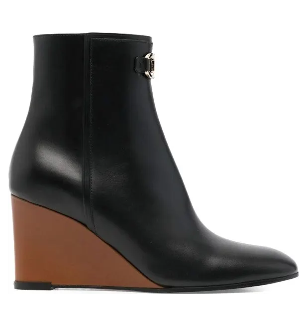 Ferragamo 70mm Wedge-Heel Ankle Boots Black (01C807751066)