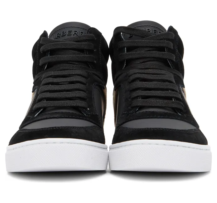 Burberry Black House Check Reeth High-Top Sneakers (8024122) (2)