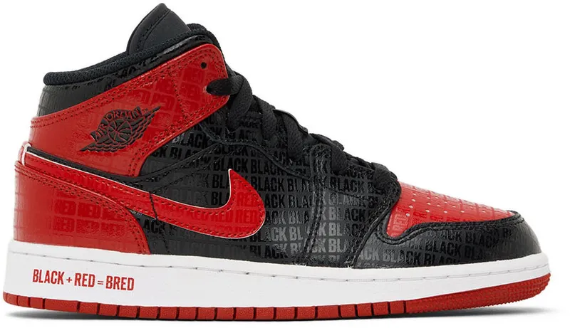 Air Jordan 1 Mid Bred Text (GS) (DM9650-001)