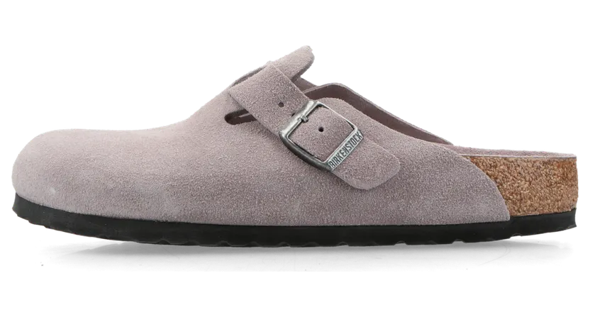 Birkenstock Boston Soft Footbed Suede Leather Faded Purple