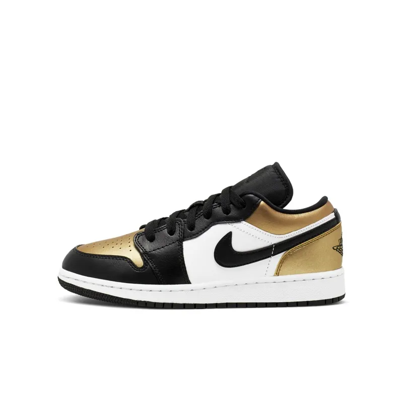 Jordan 1 Low Gold Toe (GS) Metallic Gold/Black-White (CQ9487-700)