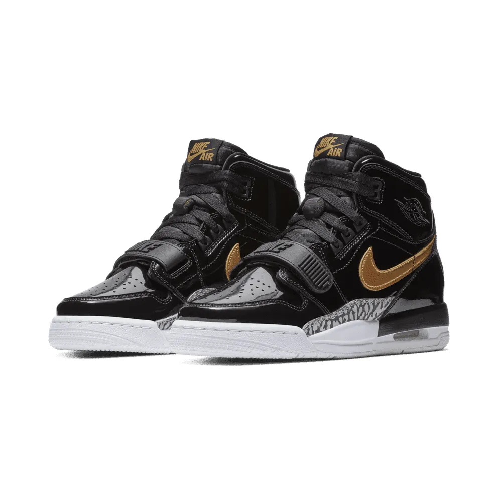 Jordan Legacy 312 Black Gold Patent (GS) Black/Metallic Gold-White (AT4040-007)