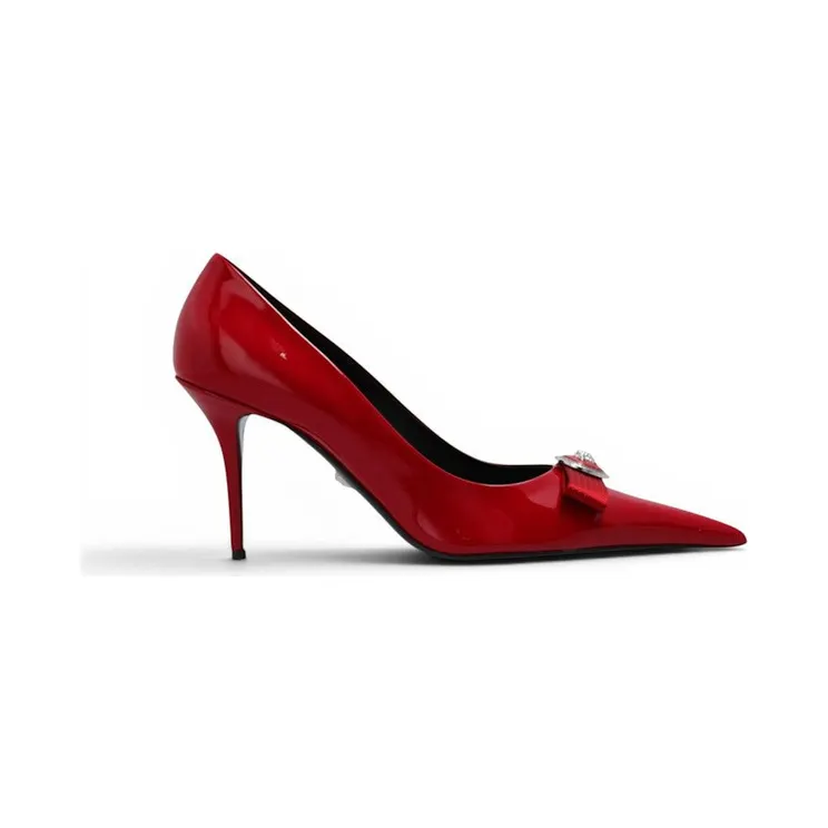 Versace 85mm Gianni Ribbon Pumps Lipstick Red (1013083 1A08983)