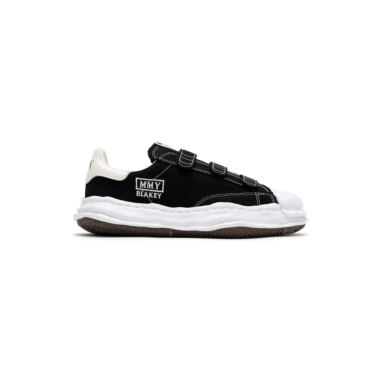Maison Mihara Yasuhiro Blakey OG Sole Canvas Low Velcro Black White (A14FW741-BLK)