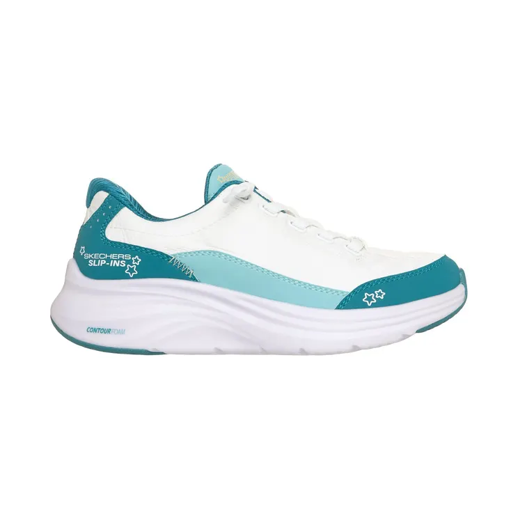 Skechers Slip-ins: Contour Foam – Cozy Fit Wit/Turkoois