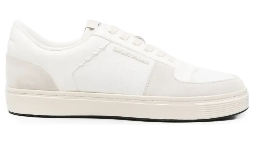 Emporio Armani Sneakers met ronde neus en vlakken – Beige (EM005293AF24321)