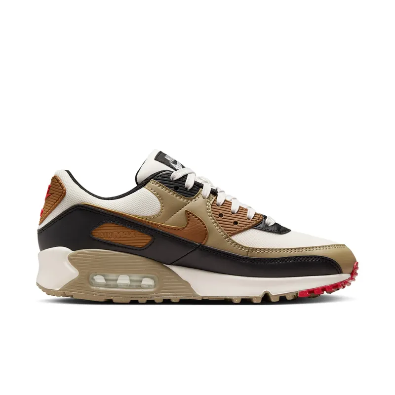 Nike Air Max 90 Phantom Black Fire Red Light British Tan (DH8010-005)