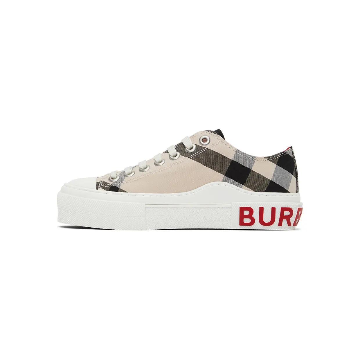 Burberry Beige Cotton Check Sneakers (8052565) (3)