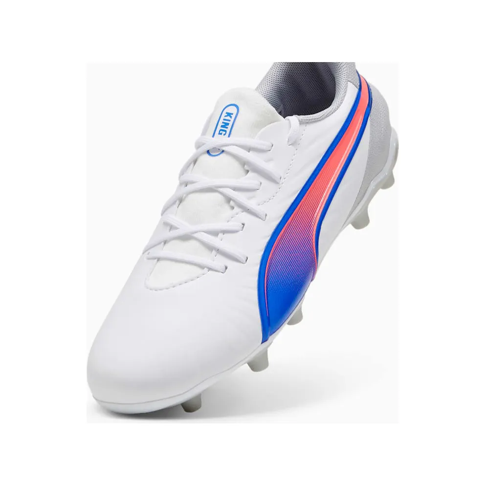 Puma King Match FG/AG Jr White Bluemazing Flat Light Grey Sunset Glow (108048-02)