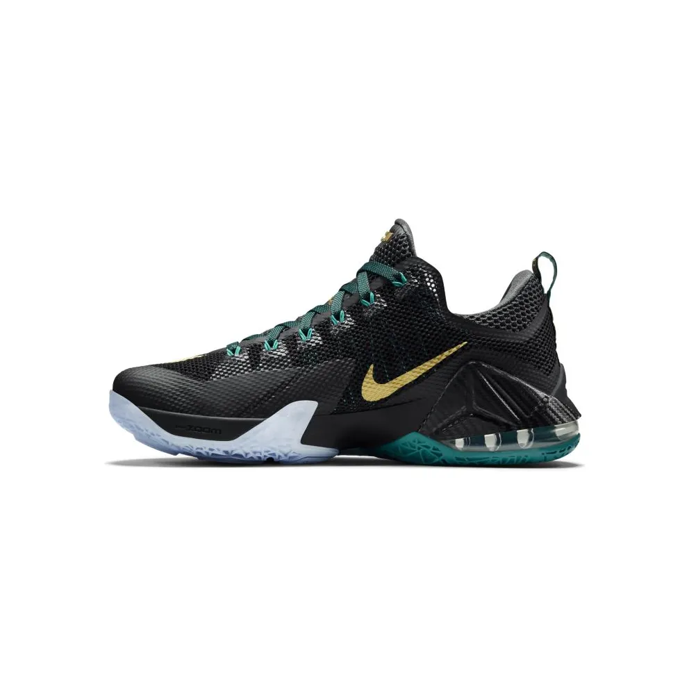 Nike LeBron 12 Low SVSM Black/Metallic Gold-Anthracite-Radiant Emerald (724557-070)