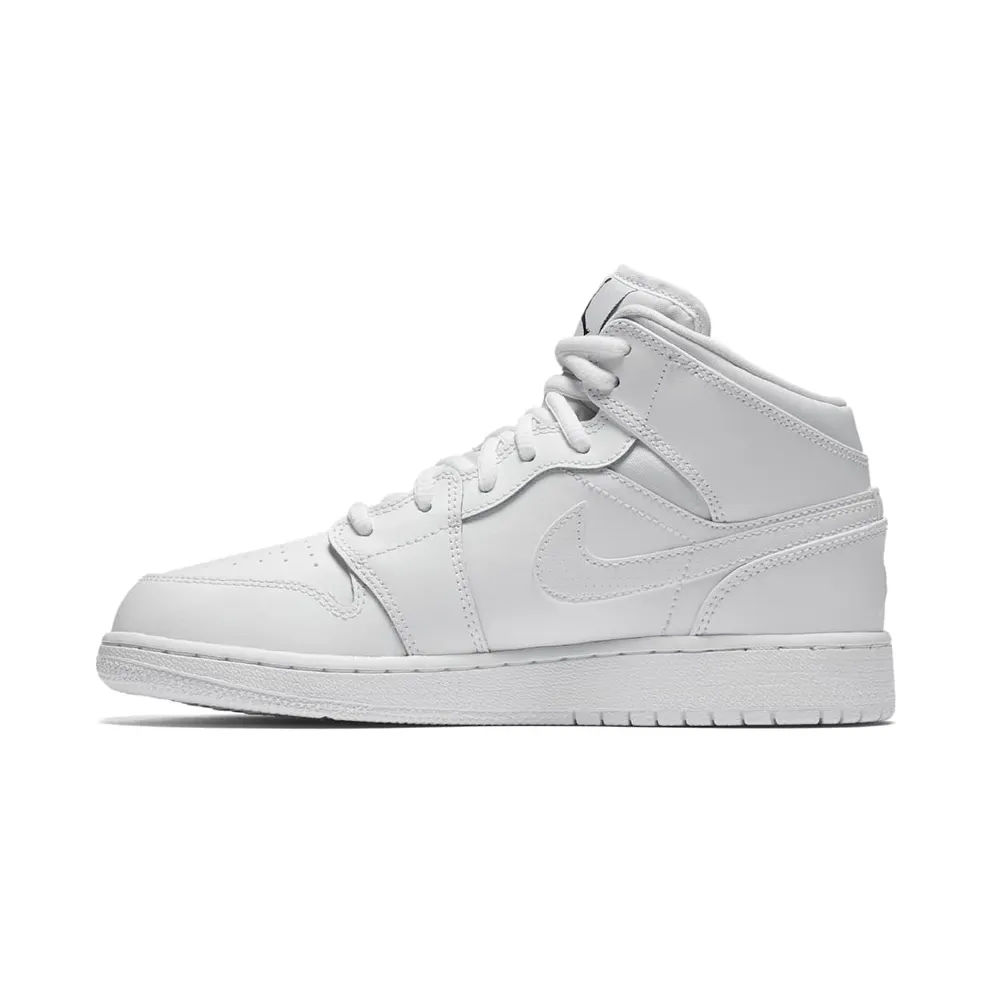 Jordan 1 Retro Mid White 2017 (GS) White/Black-White (554725-110)