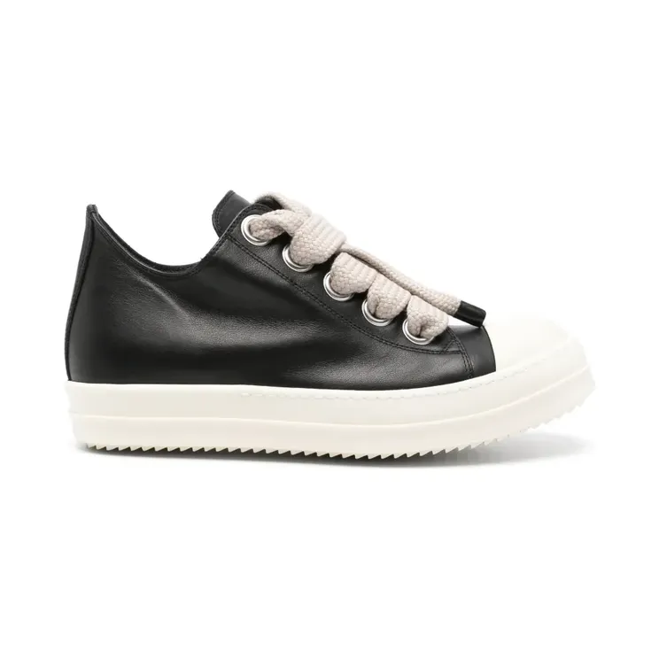 Rick Owens Jumbolace Low leren “Black” (RU02F4893LCOW2)