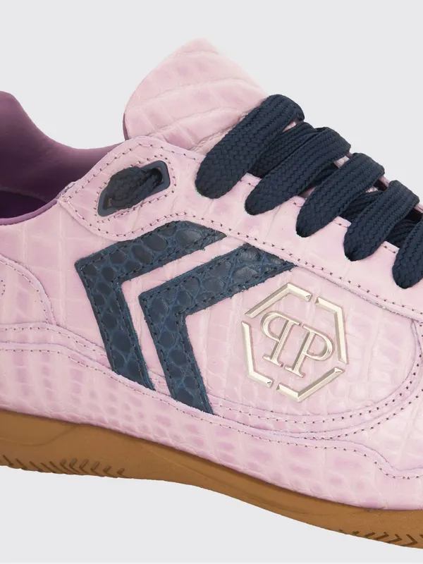 Philipp plein Pit-$top Crocodile Print Leather Sneakers Fuchsia (SAFSUSC0907PLE010N03) (3)