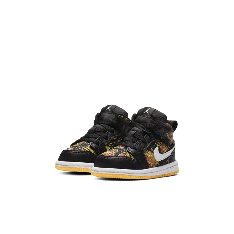 Jordan 1 Mid Black Laser Orange Bright Melon (TD) (644507-003)