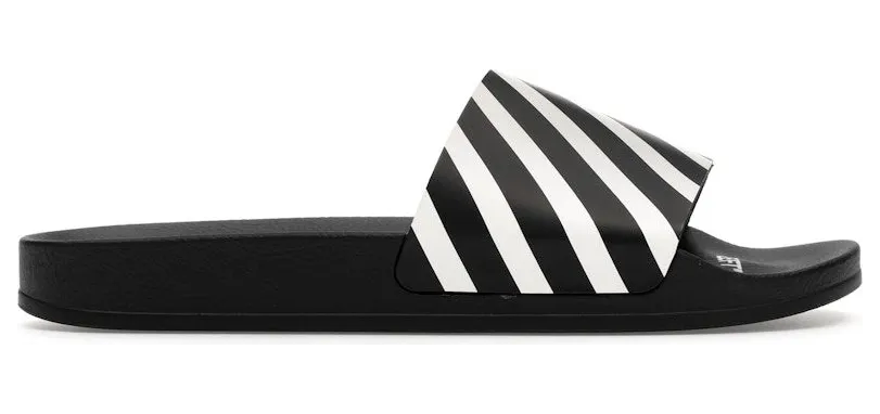 OFF-WHITE Diag Slider Black White (OMIC011C99MAT0011001)