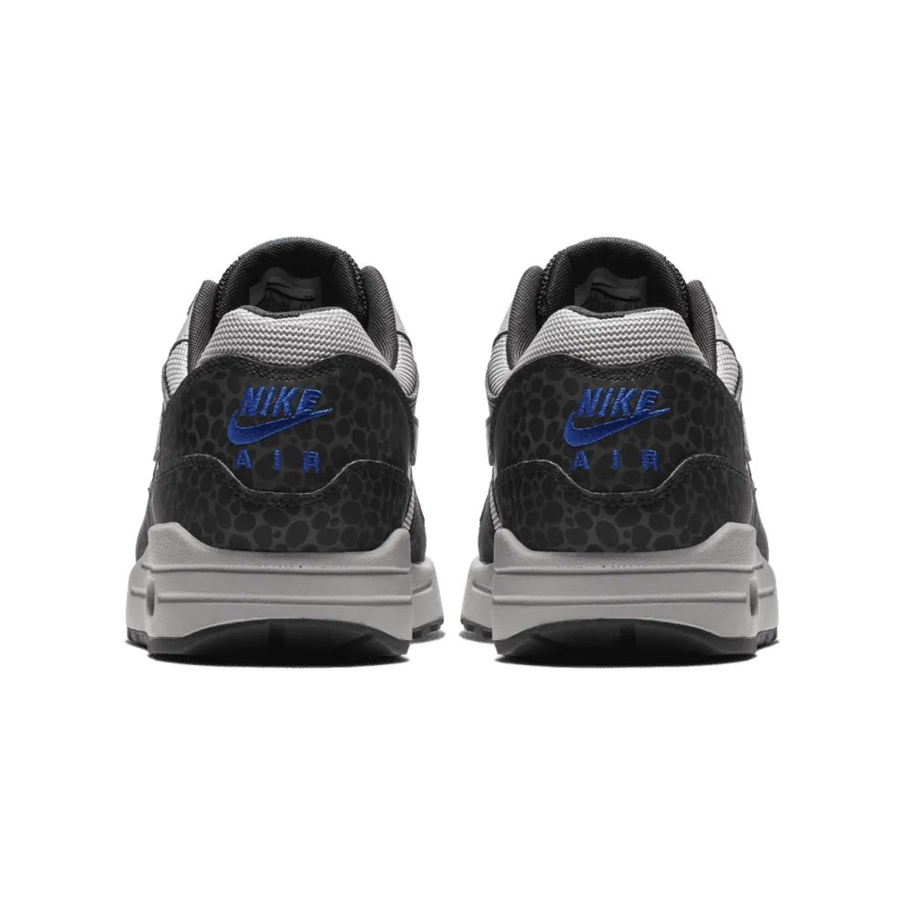 Nike Air Max 1 Safari Reflective Black Off Noir/Atmosphere Grey-Hyper Blue (BQ6521-001)