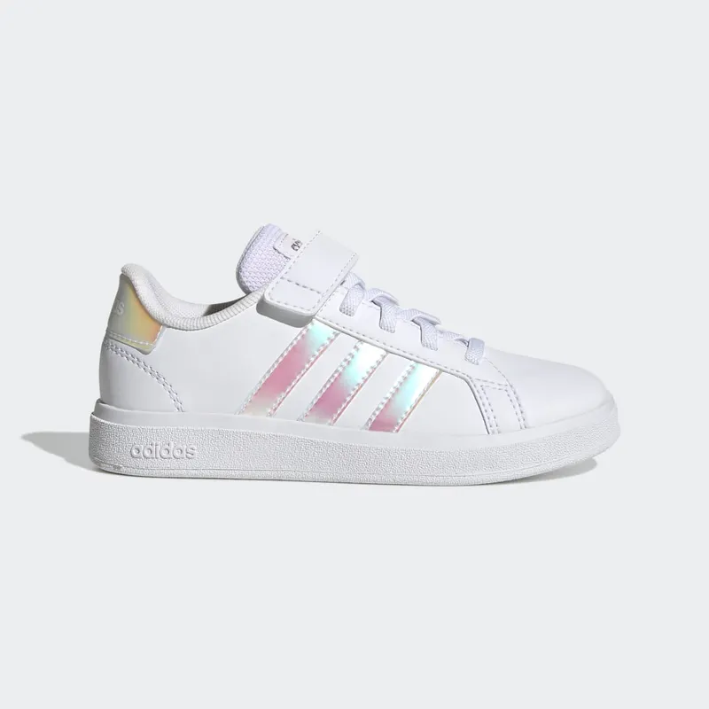 Adidas Grand Court Lifestyle Court Elastic Lace and Top Strap Cloud White / Iridescent / Cloud White (GY2327)