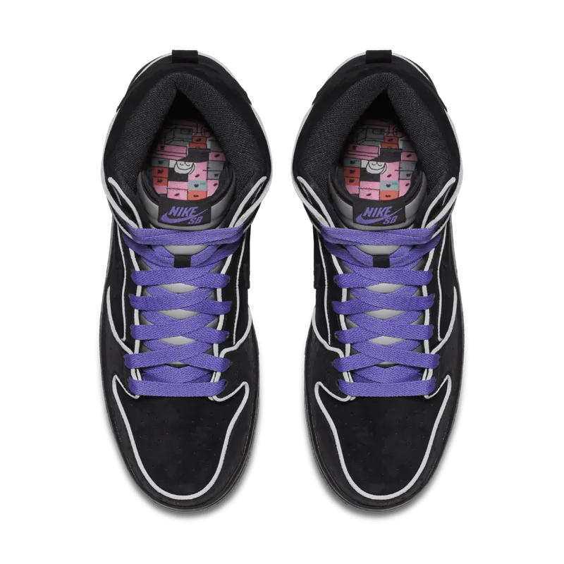 Nike Dunk SB High Black Purple Box Black/Black-White-Purple Haze (833456-002)