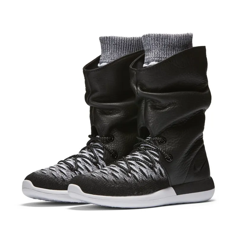 Nike Roshe Two Flyknit Hi Black/White/Metallic Gold/Black (861708-002)