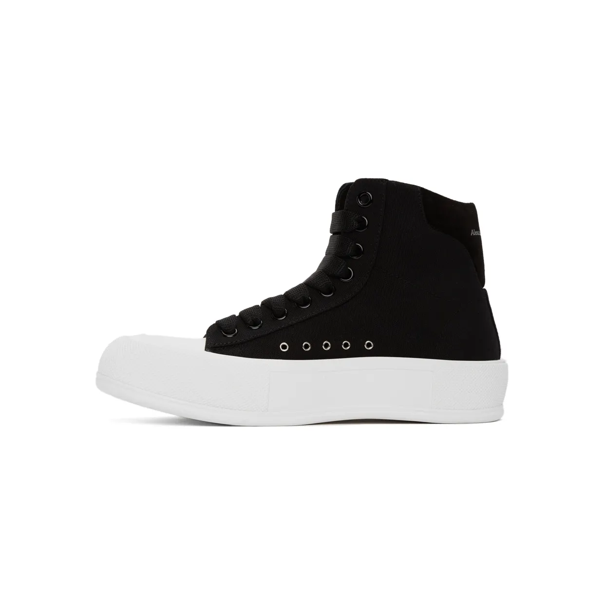 Alexander McQueen Black Deck Plimsoll High Top Sneakers (667816W4MV7) (3)