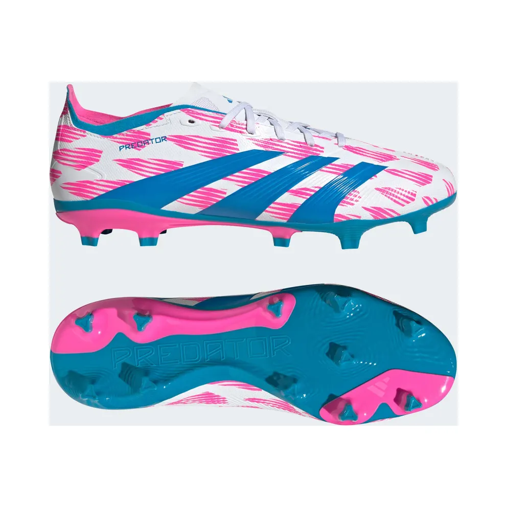 adidas Predator League Firm Ground Boots “Cloud White / Solar Blue / Solar Pink” (IG6262)