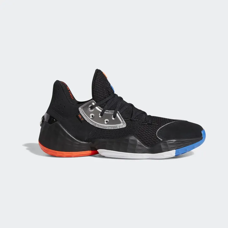Adidas Harden Vol. 4 ‘Barbershop’ Core Black/Silver Metallic/Bright Blue (F97187)