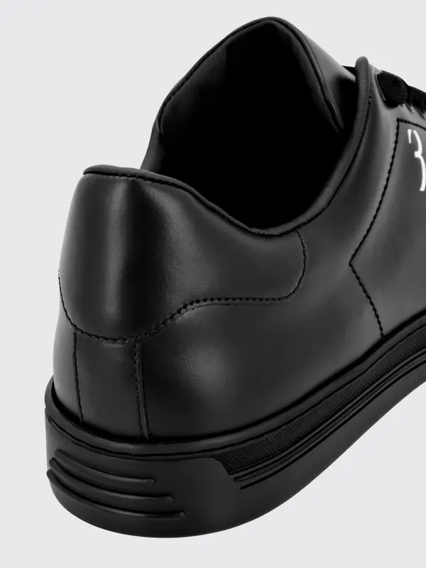 Billionaire Smooth Leather Low-Top with Printed Logo and Padded Ankle Black (RABSMSC3792BLE029N02)