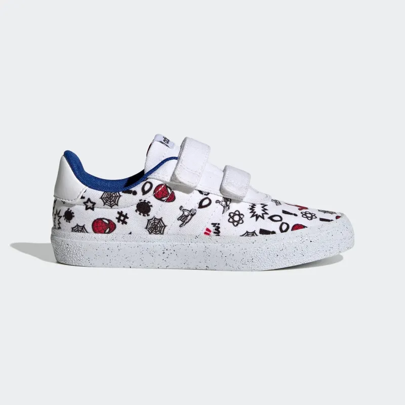 Adidas adidas x Marvel VULCRAID3R Spider-Man Lifestyle Skateboarding Hook-and-Loop Cloud White / Cloud White / Better Scarlet (HP7750)