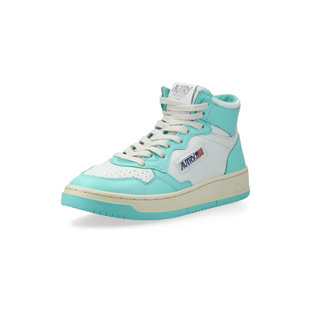 Autry Medalist Mid W (turquoise / white) – AUMWWB20