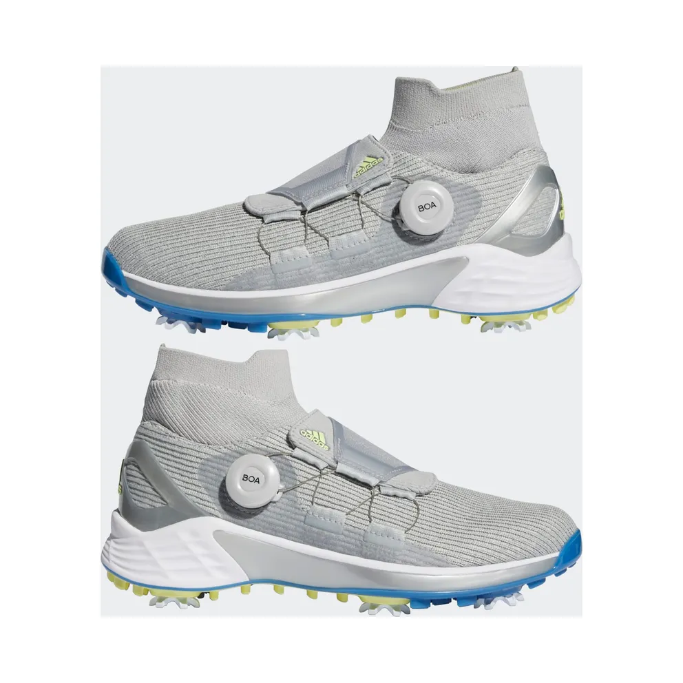 adidas ZG21 Motion Primegreen BOA Mid Golf Shoes Grey Two / Pulse Yellow / Focus Blue (FZ2189)